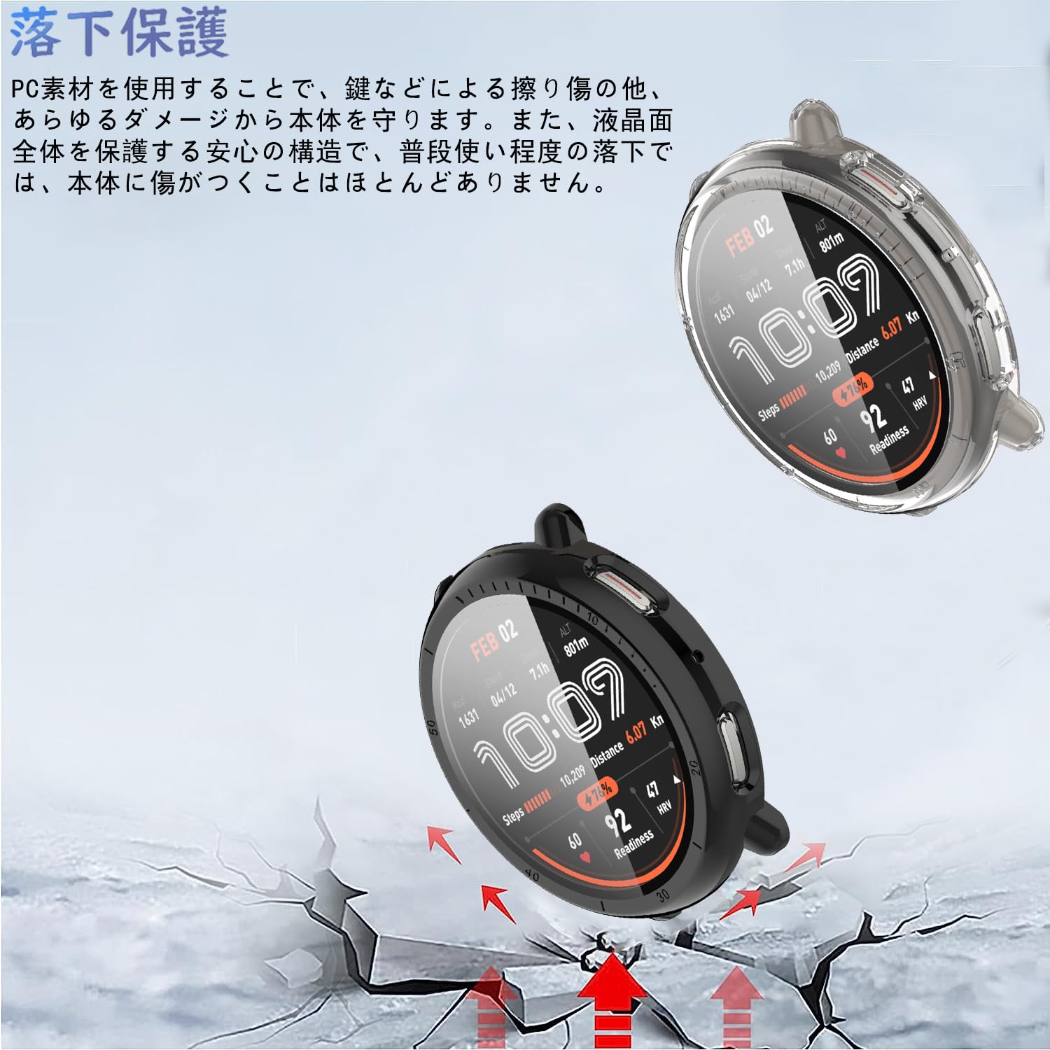 Amazon.co.jp: 【2枚セット】For Amazfit Active 2 ケース フィルム+PC